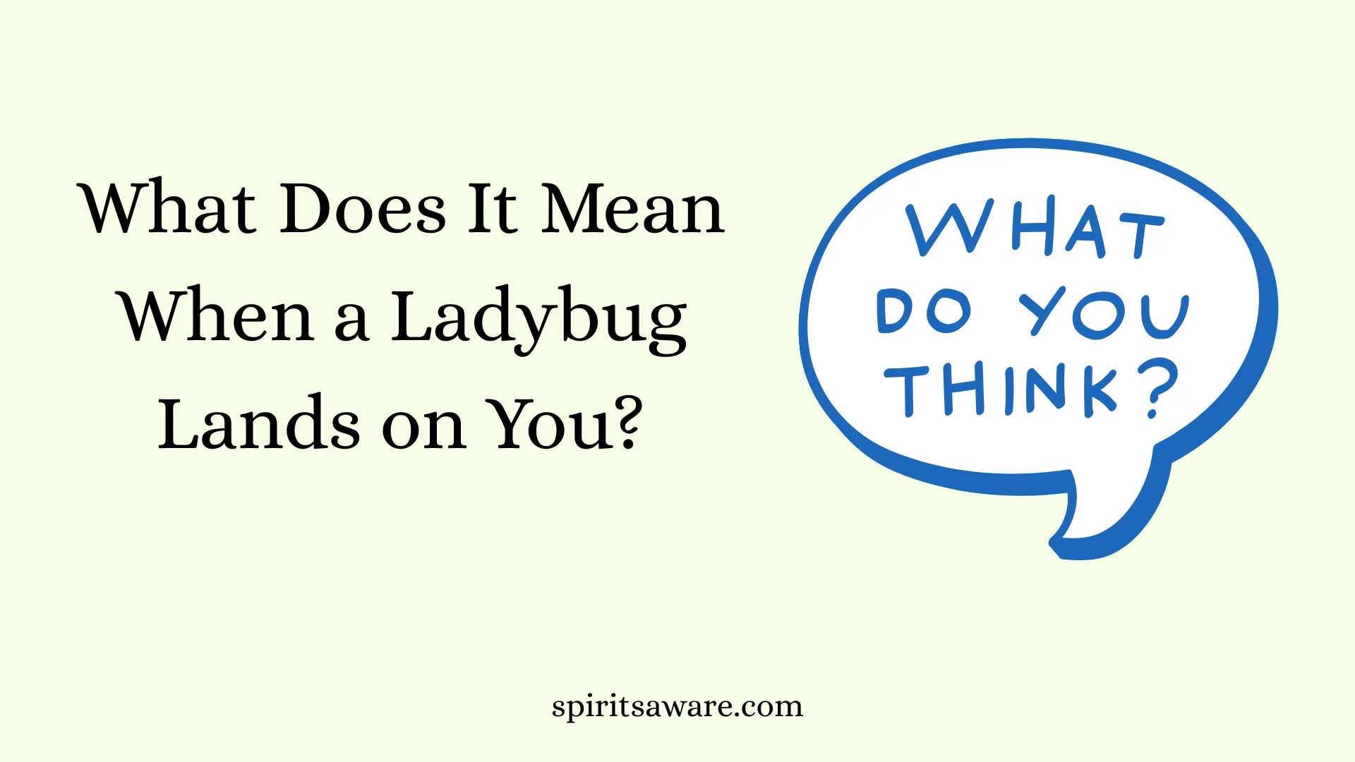 What Does It Mean When a Ladybug Lands on You?